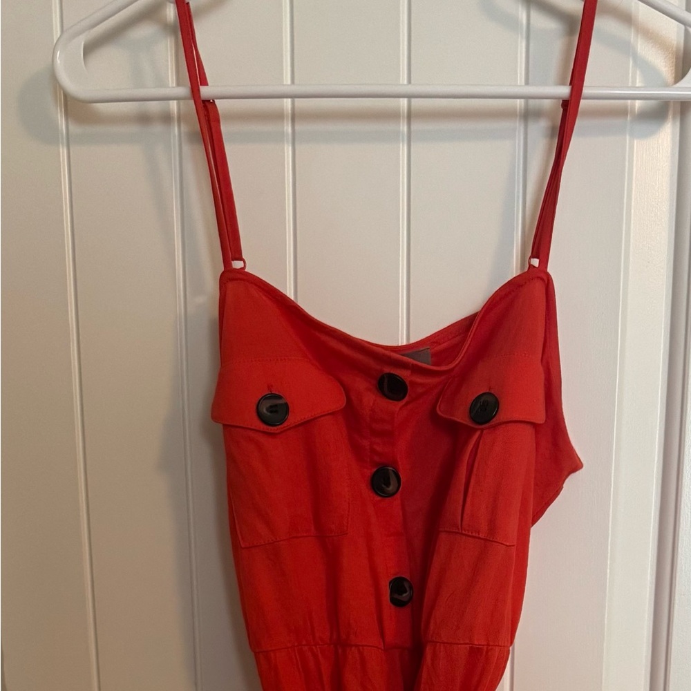 ASOS Red Dress with Button Detail and Bow